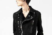 Load image into Gallery viewer, ISAMU KATAYAMA BACKLASH LTG DOUBLE BREASTED JACKET / REVERSE CALF OBJECT DYED (BLACK)