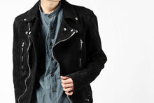 Load image into Gallery viewer, ISAMU KATAYAMA BACKLASH LTG DOUBLE BREASTED JACKET / REVERSE CALF OBJECT DYED (BLACK)