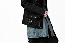 Load image into Gallery viewer, ISAMU KATAYAMA BACKLASH LTG DOUBLE BREASTED JACKET / REVERSE CALF OBJECT DYED (BLACK)