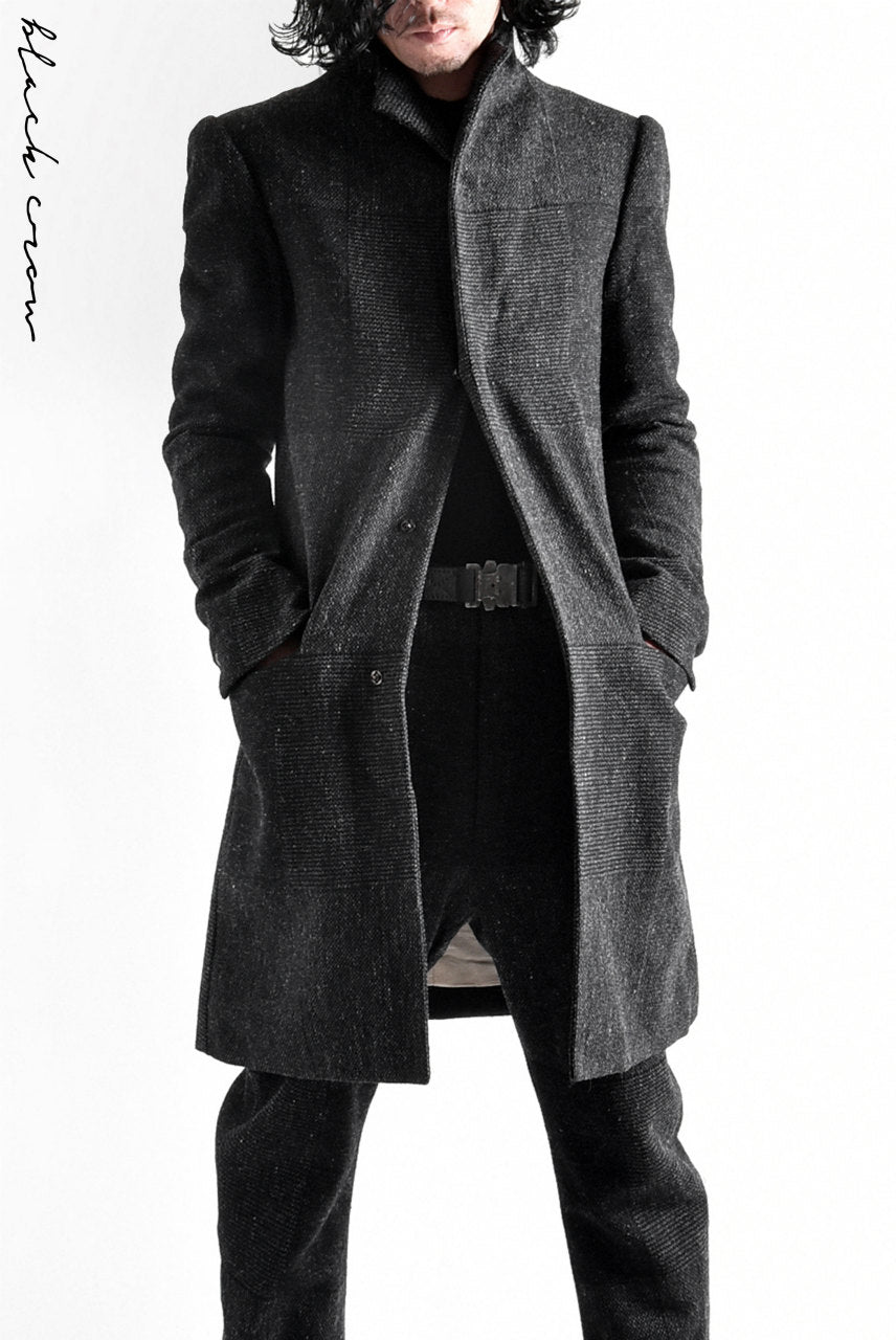 Load image into Gallery viewer, blackcrow standcollar tailorcoat (wool dark check)