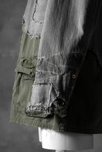 画像をギャラリービューアに読み込む, RESURRECTION HANDMADE combination denim coverall jacket (GREY×ARMY)