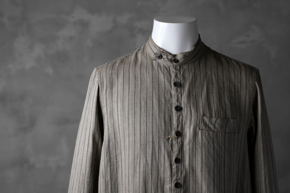 Load image into Gallery viewer, KLASICA STRIPED HERRINGBONE LINEN SHIRT / GARMENT WASHED (BEIGE)