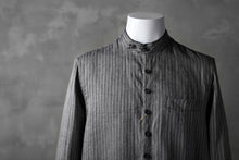 Load image into Gallery viewer, KLASICA STRIPED HERRINGBONE LINEN SHIRT / GARMENT WASHED (NAVY)
