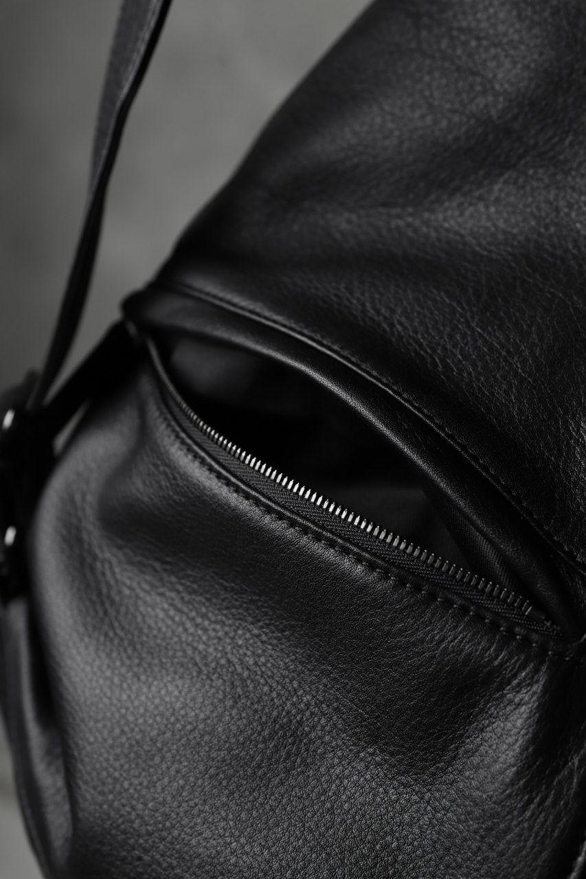 画像をギャラリービューアに読み込む, discord Yohji Yamamoto TUCKED LEATHER BACKPACK (BLACK)