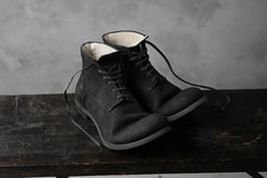 画像をギャラリービューアに読み込む, prtl "one make" Lace Up Boots (JAPAN Cow Reversed Leather / Hand Dyed BLACK)