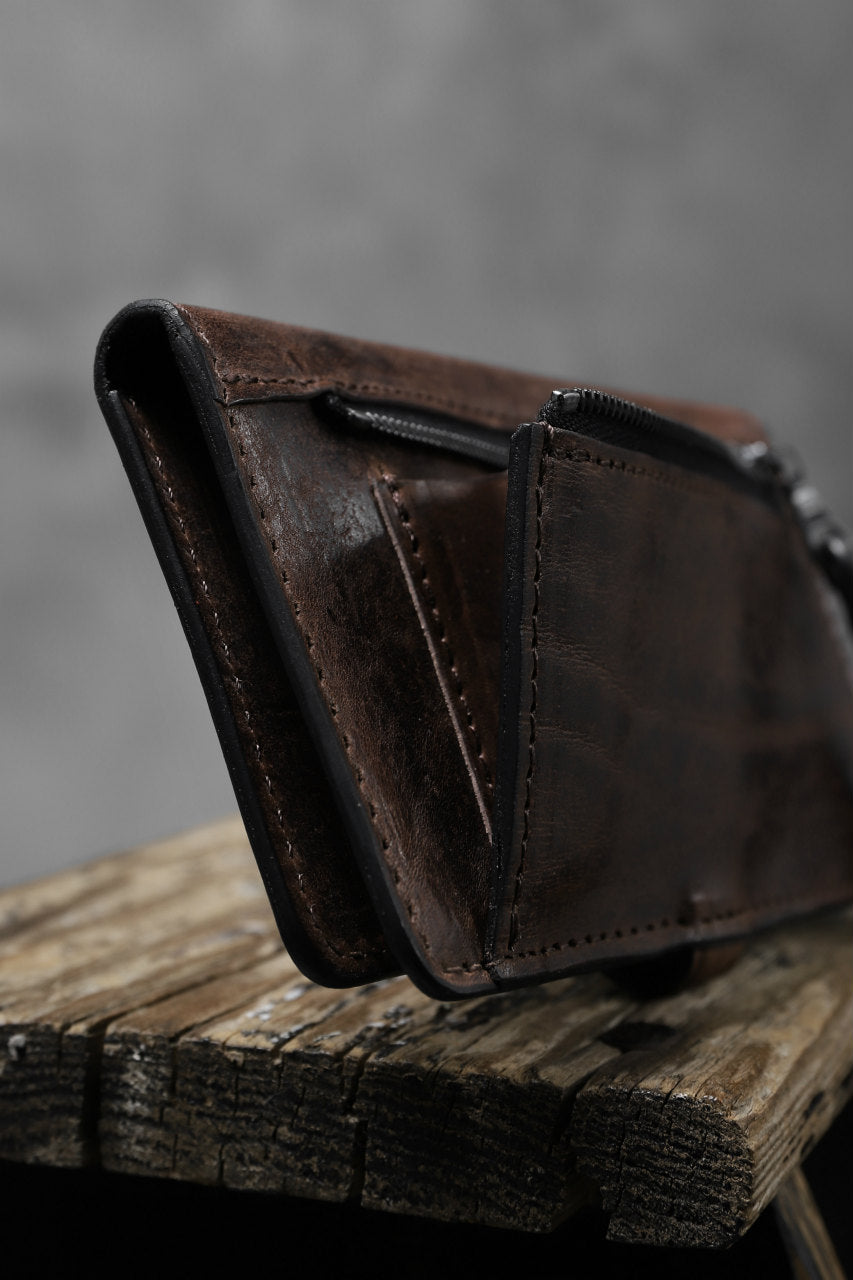 Load image into Gallery viewer, ISAMU KATAYAMA BACKLASH SMART PHONE CASE/PURSE / ITALY DOUBLE SHOULDER (DARK BROWN)