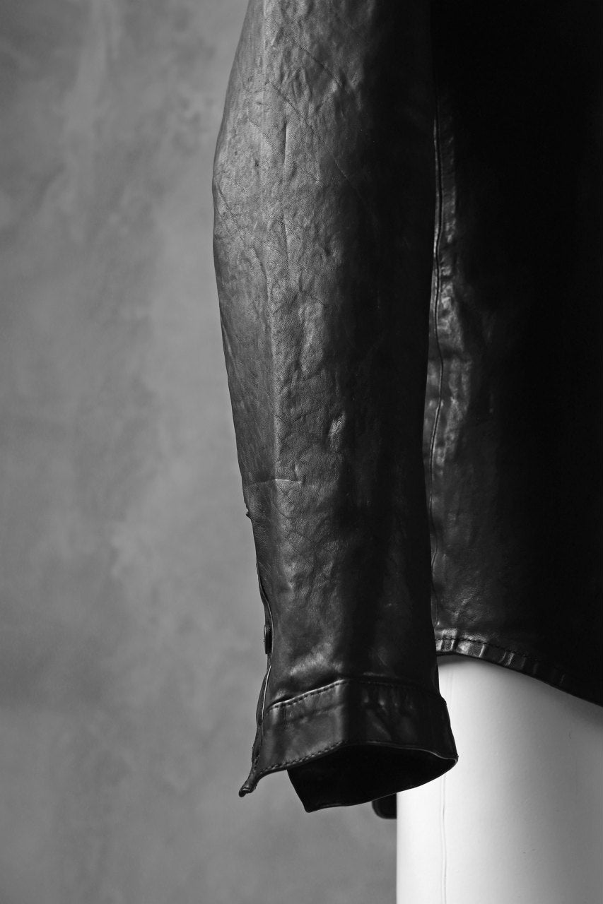 Load image into Gallery viewer, ISAMU KATAYAMA BACKLASH exclusive LEATHER SHIRT / ITALY SHOULDER 0.6mm (BLACK)