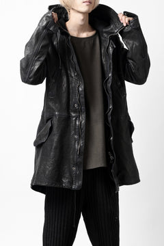 画像をギャラリービューアに読み込む, ISAMU KATAYAMA BACKLASH MODS COAT / GOAT LEATHER (GARMENT+SPRAY DYED / BLACK)