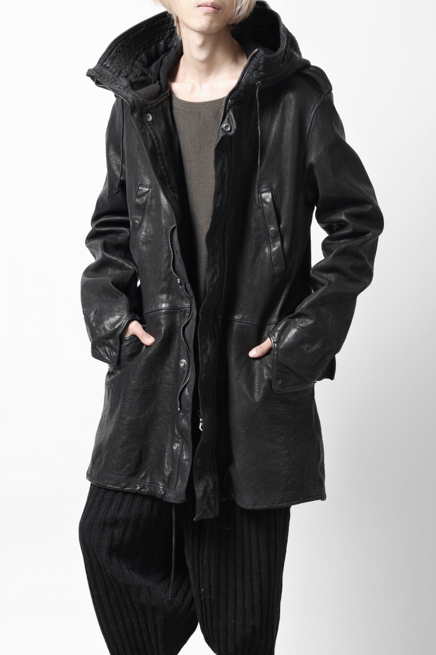 画像をギャラリービューアに読み込む, ISAMU KATAYAMA BACKLASH MODS COAT / GOAT LEATHER (GARMENT+SPRAY DYED / BLACK)