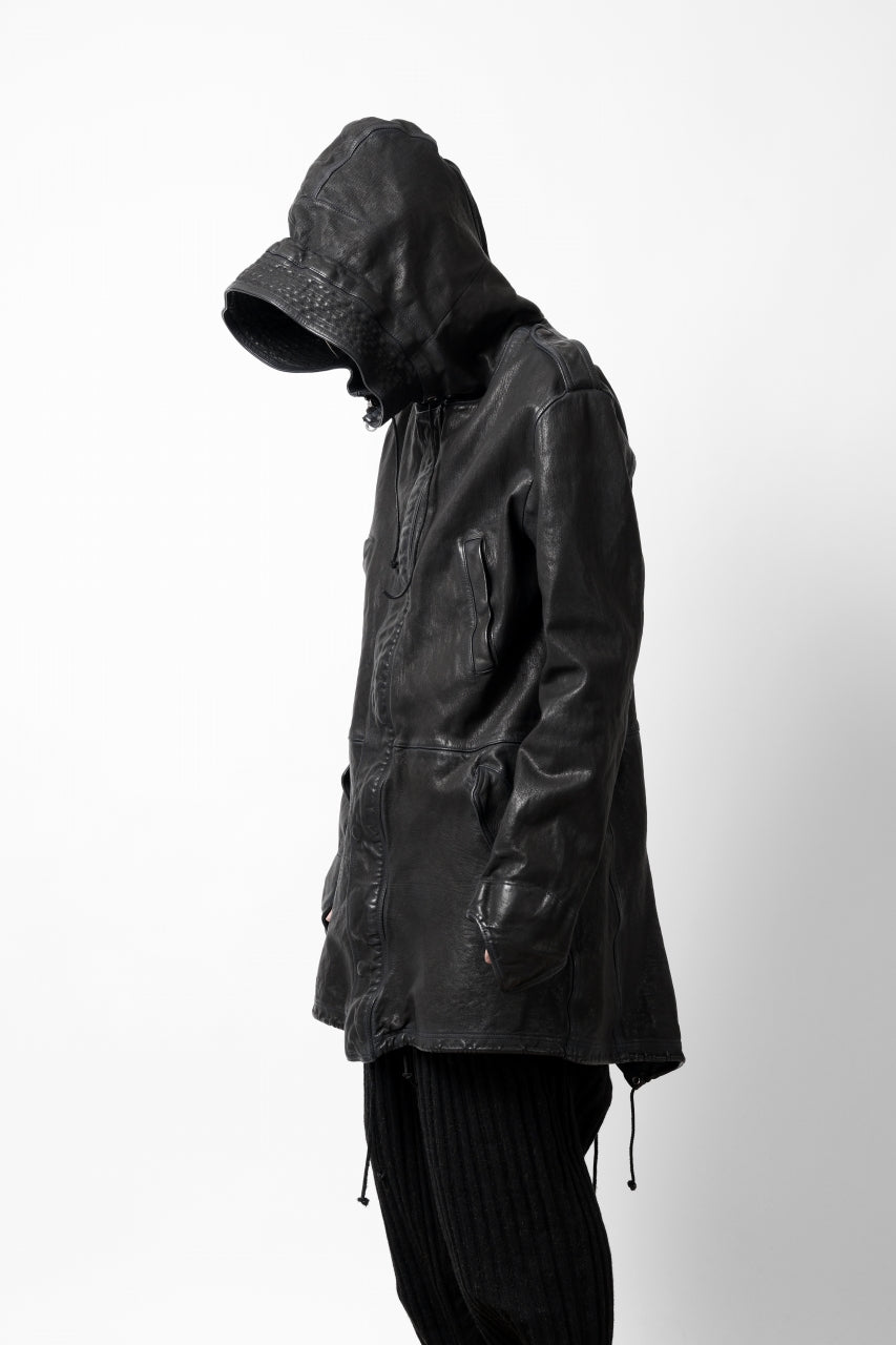 画像をギャラリービューアに読み込む, ISAMU KATAYAMA BACKLASH MODS COAT / GOAT LEATHER (GARMENT+SPRAY DYED / BLACK)