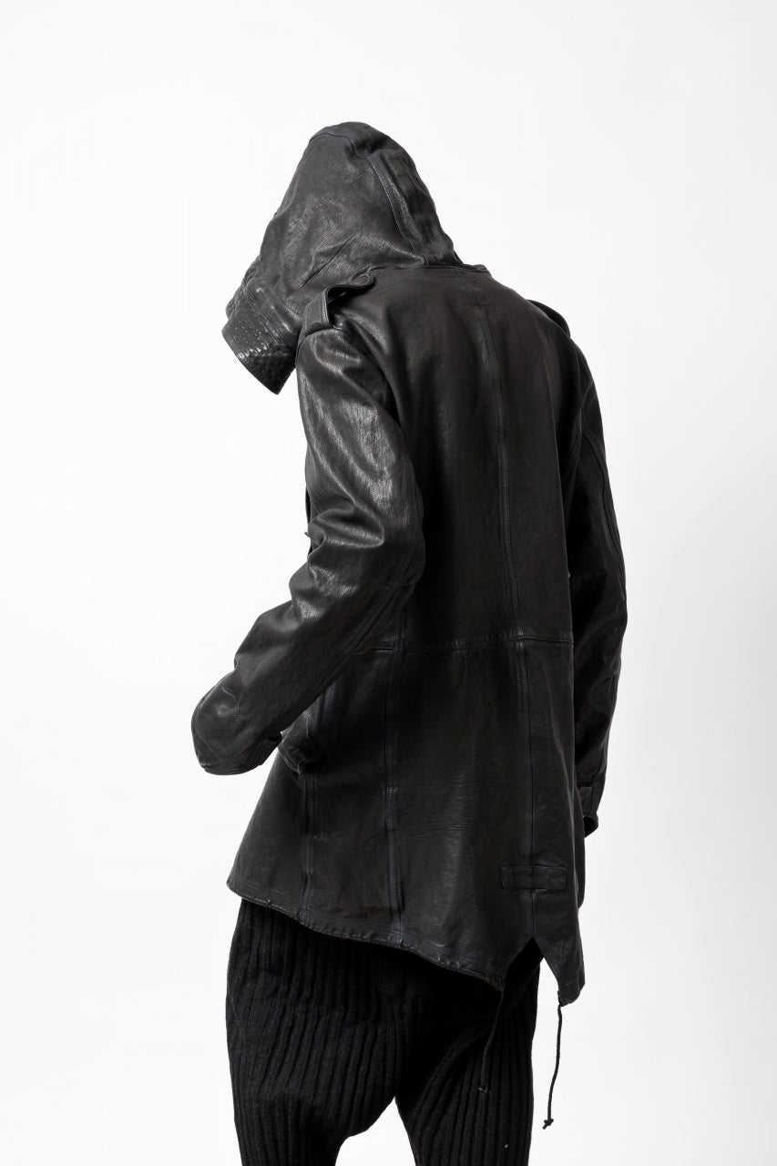 画像をギャラリービューアに読み込む, ISAMU KATAYAMA BACKLASH MODS COAT / GOAT LEATHER (GARMENT+SPRAY DYED / BLACK)