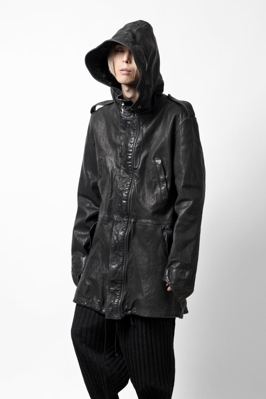 画像をギャラリービューアに読み込む, ISAMU KATAYAMA BACKLASH MODS COAT / GOAT LEATHER (GARMENT+SPRAY DYED / BLACK)