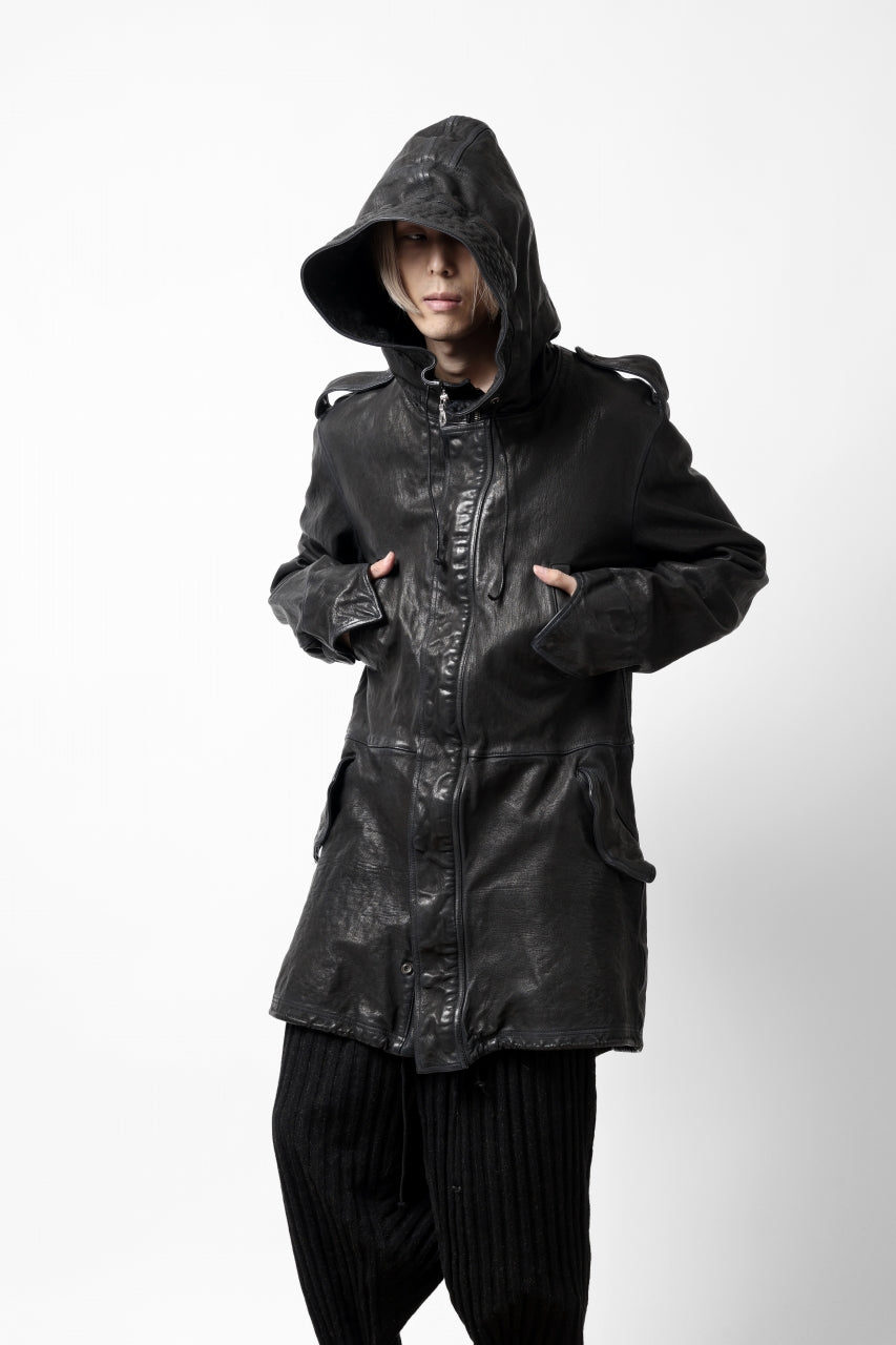 画像をギャラリービューアに読み込む, ISAMU KATAYAMA BACKLASH MODS COAT / GOAT LEATHER (GARMENT+SPRAY DYED / BLACK)