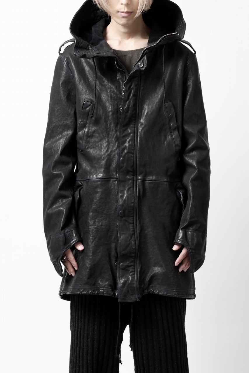 画像をギャラリービューアに読み込む, ISAMU KATAYAMA BACKLASH MODS COAT / GOAT LEATHER (GARMENT+SPRAY DYED / BLACK)