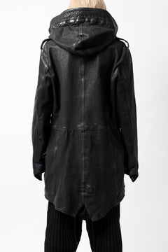 画像をギャラリービューアに読み込む, ISAMU KATAYAMA BACKLASH MODS COAT / GOAT LEATHER (GARMENT+SPRAY DYED / BLACK)