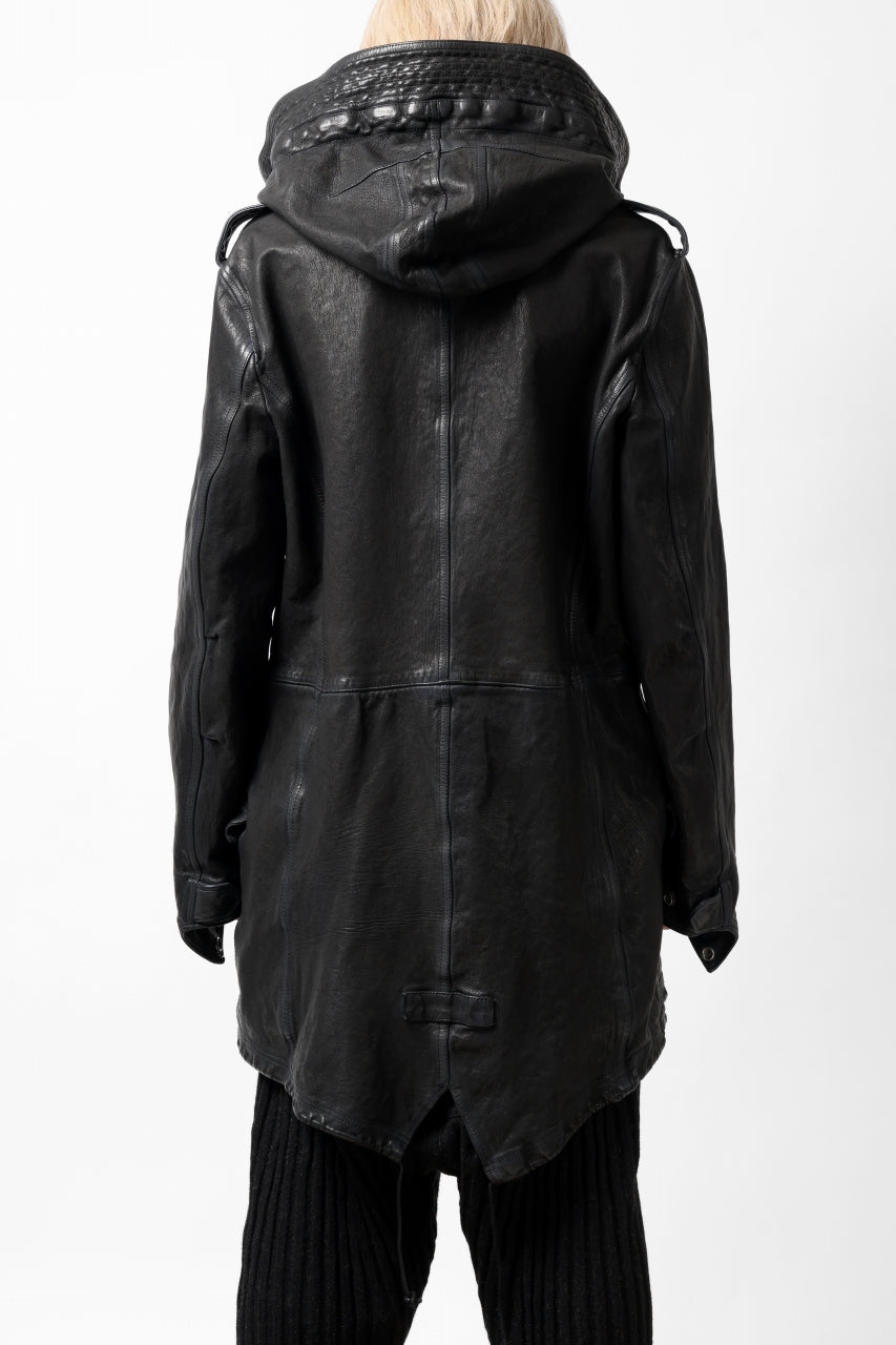 画像をギャラリービューアに読み込む, ISAMU KATAYAMA BACKLASH MODS COAT / GOAT LEATHER (GARMENT+SPRAY DYED / BLACK)
