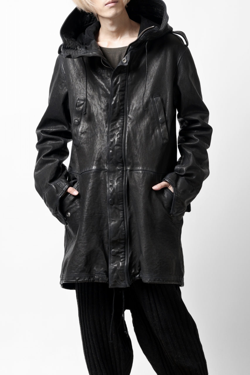 画像をギャラリービューアに読み込む, ISAMU KATAYAMA BACKLASH MODS COAT / GOAT LEATHER (GARMENT+SPRAY DYED / BLACK)