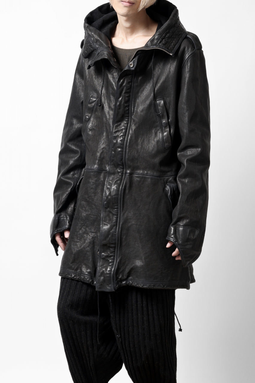 画像をギャラリービューアに読み込む, ISAMU KATAYAMA BACKLASH MODS COAT / GOAT LEATHER (GARMENT+SPRAY DYED / BLACK)