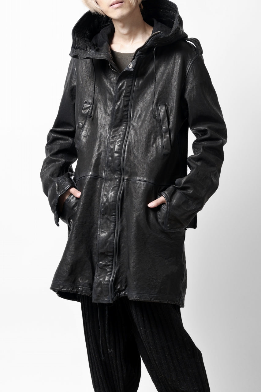 画像をギャラリービューアに読み込む, ISAMU KATAYAMA BACKLASH MODS COAT / GOAT LEATHER (GARMENT+SPRAY DYED / BLACK)