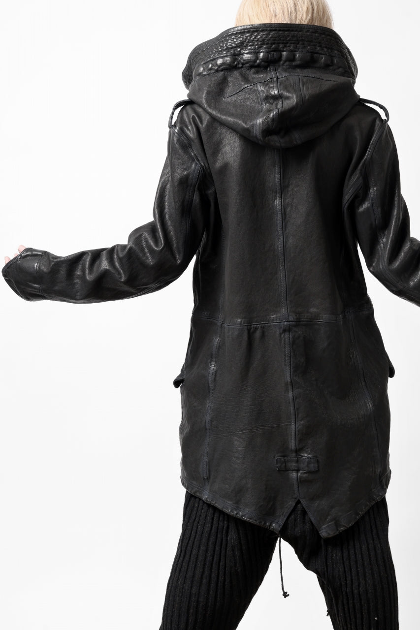 画像をギャラリービューアに読み込む, ISAMU KATAYAMA BACKLASH MODS COAT / GOAT LEATHER (GARMENT+SPRAY DYED / BLACK)