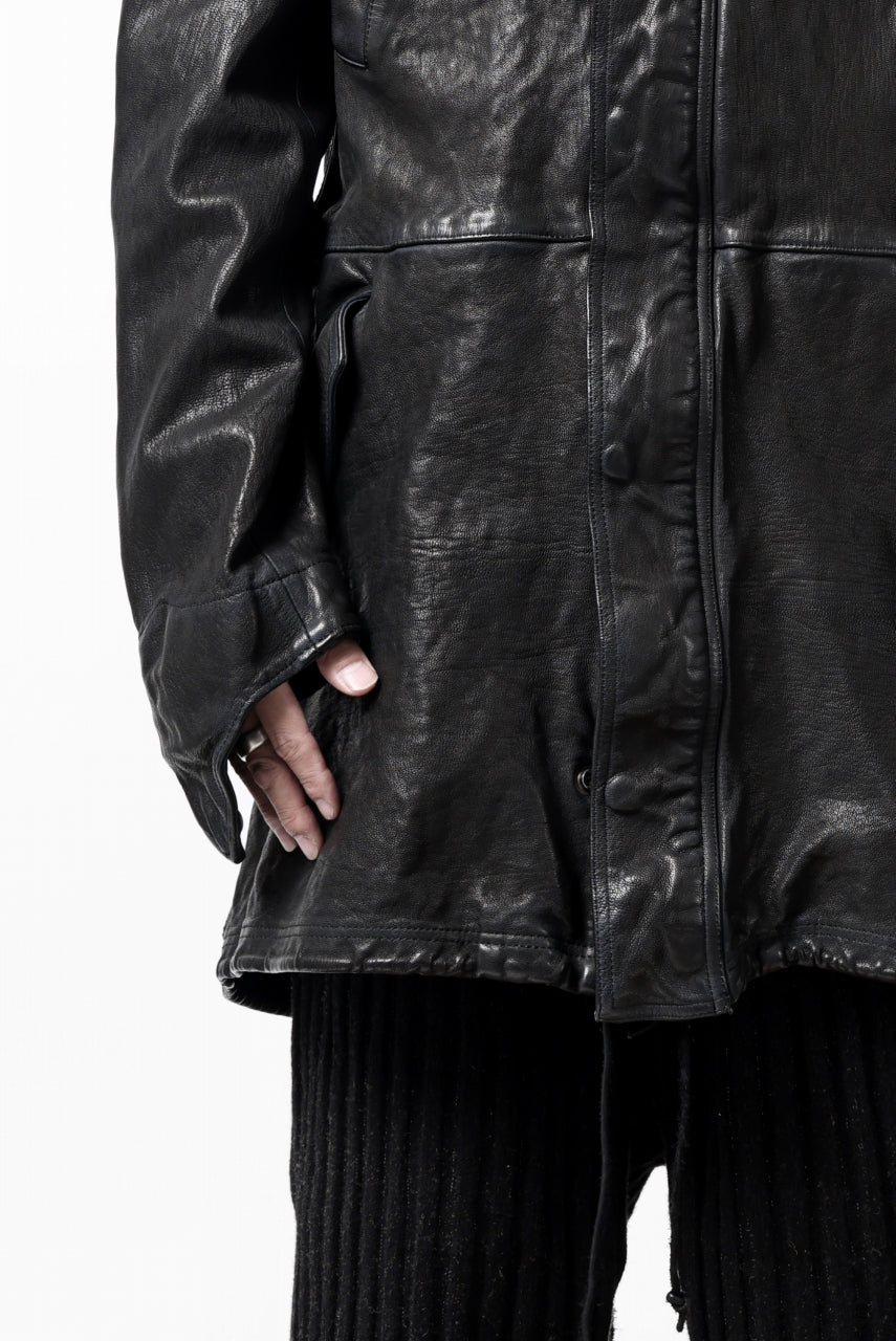 画像をギャラリービューアに読み込む, ISAMU KATAYAMA BACKLASH MODS COAT / GOAT LEATHER (GARMENT+SPRAY DYED / BLACK)