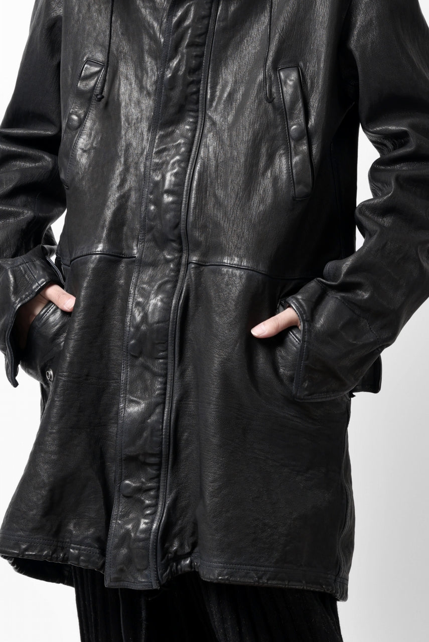 画像をギャラリービューアに読み込む, ISAMU KATAYAMA BACKLASH MODS COAT / GOAT LEATHER (GARMENT+SPRAY DYED / BLACK)