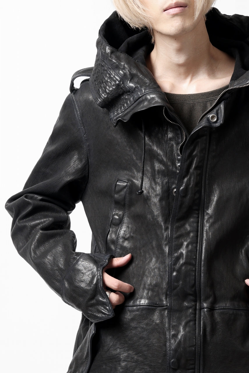 画像をギャラリービューアに読み込む, ISAMU KATAYAMA BACKLASH MODS COAT / GOAT LEATHER (GARMENT+SPRAY DYED / BLACK)