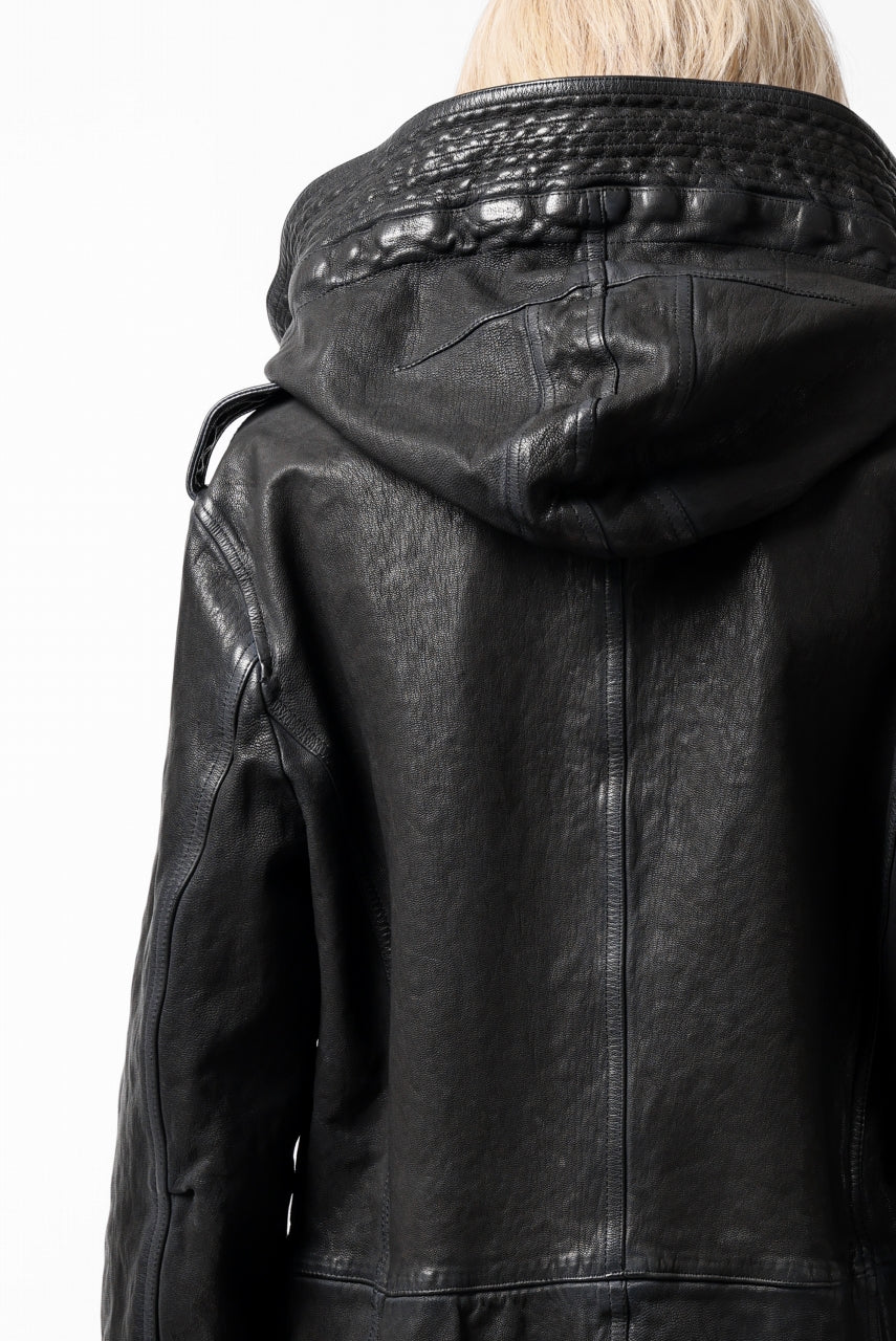 画像をギャラリービューアに読み込む, ISAMU KATAYAMA BACKLASH MODS COAT / GOAT LEATHER (GARMENT+SPRAY DYED / BLACK)