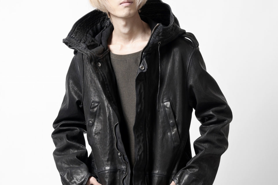 画像をギャラリービューアに読み込む, ISAMU KATAYAMA BACKLASH MODS COAT / GOAT LEATHER (GARMENT+SPRAY DYED / BLACK)