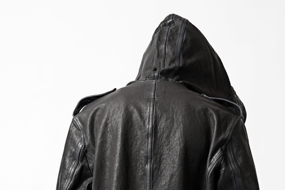 画像をギャラリービューアに読み込む, ISAMU KATAYAMA BACKLASH MODS COAT / GOAT LEATHER (GARMENT+SPRAY DYED / BLACK)