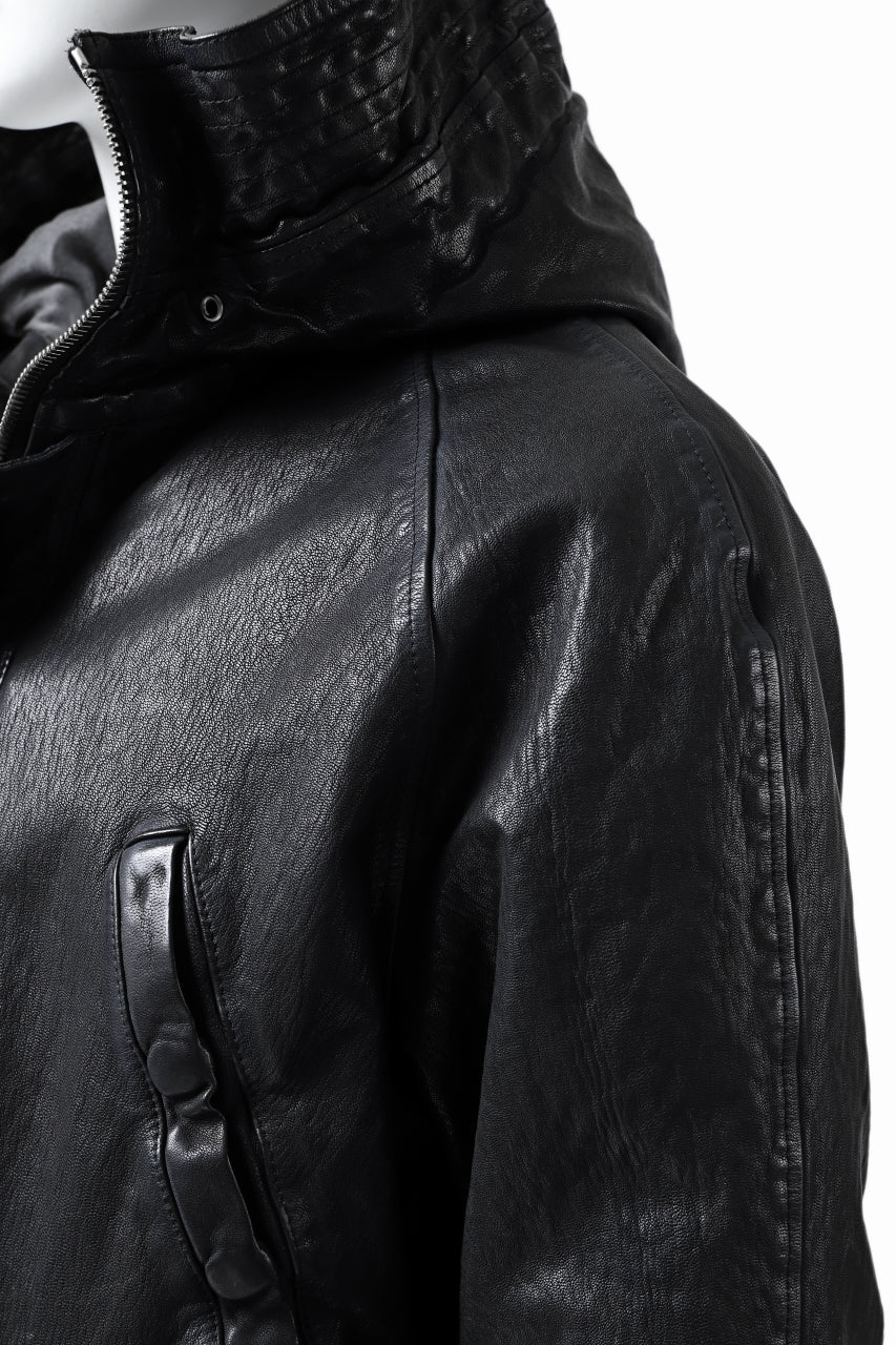 Load image into Gallery viewer, ISAMU KATAYAMA BACKLASH N-3B FLIGHT JACKET / GOAT LEATHER (GARMENT + SPRAY DYED BLACK)