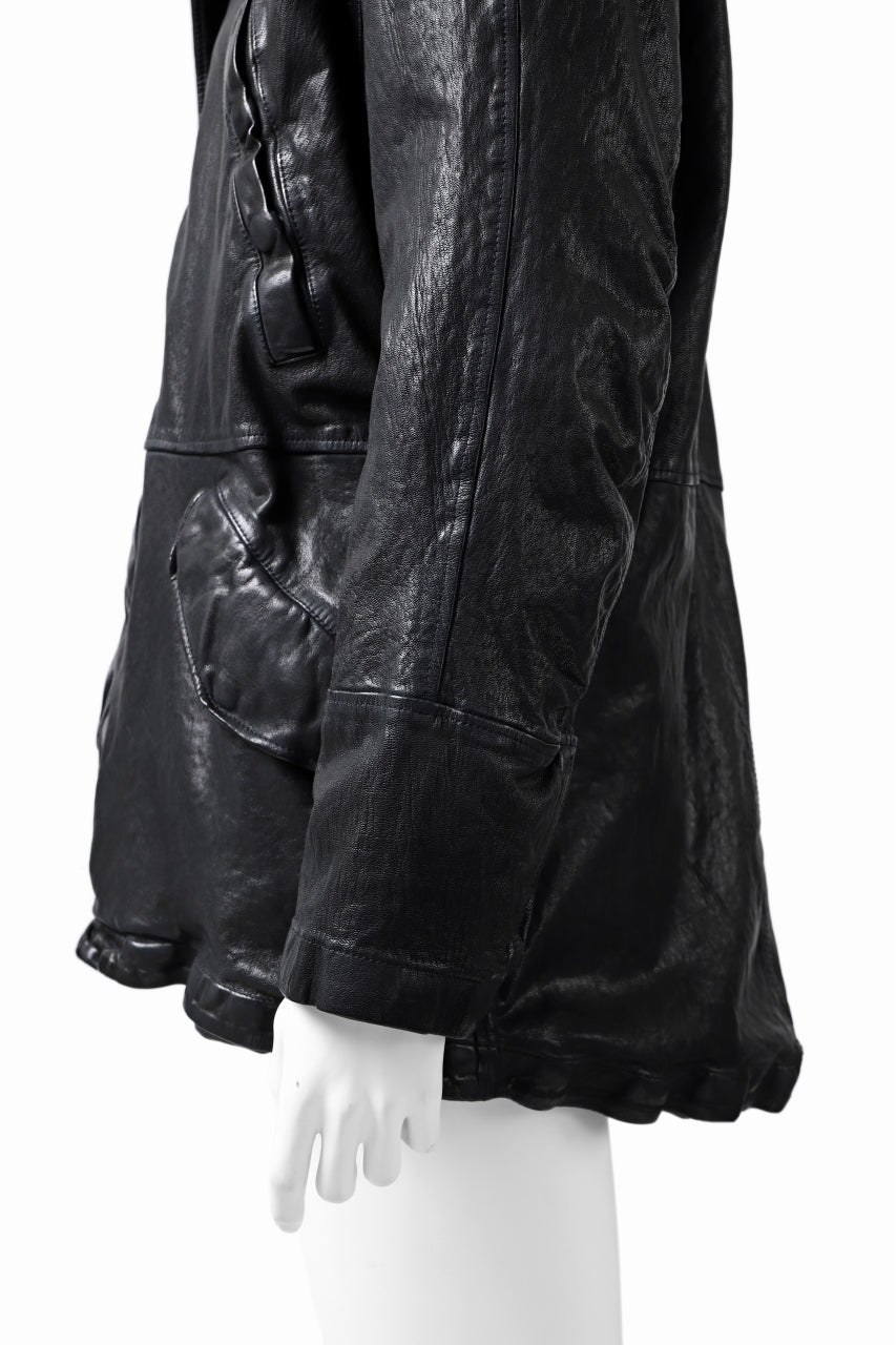 Load image into Gallery viewer, ISAMU KATAYAMA BACKLASH N-3B FLIGHT JACKET / GOAT LEATHER (GARMENT + SPRAY DYED BLACK)