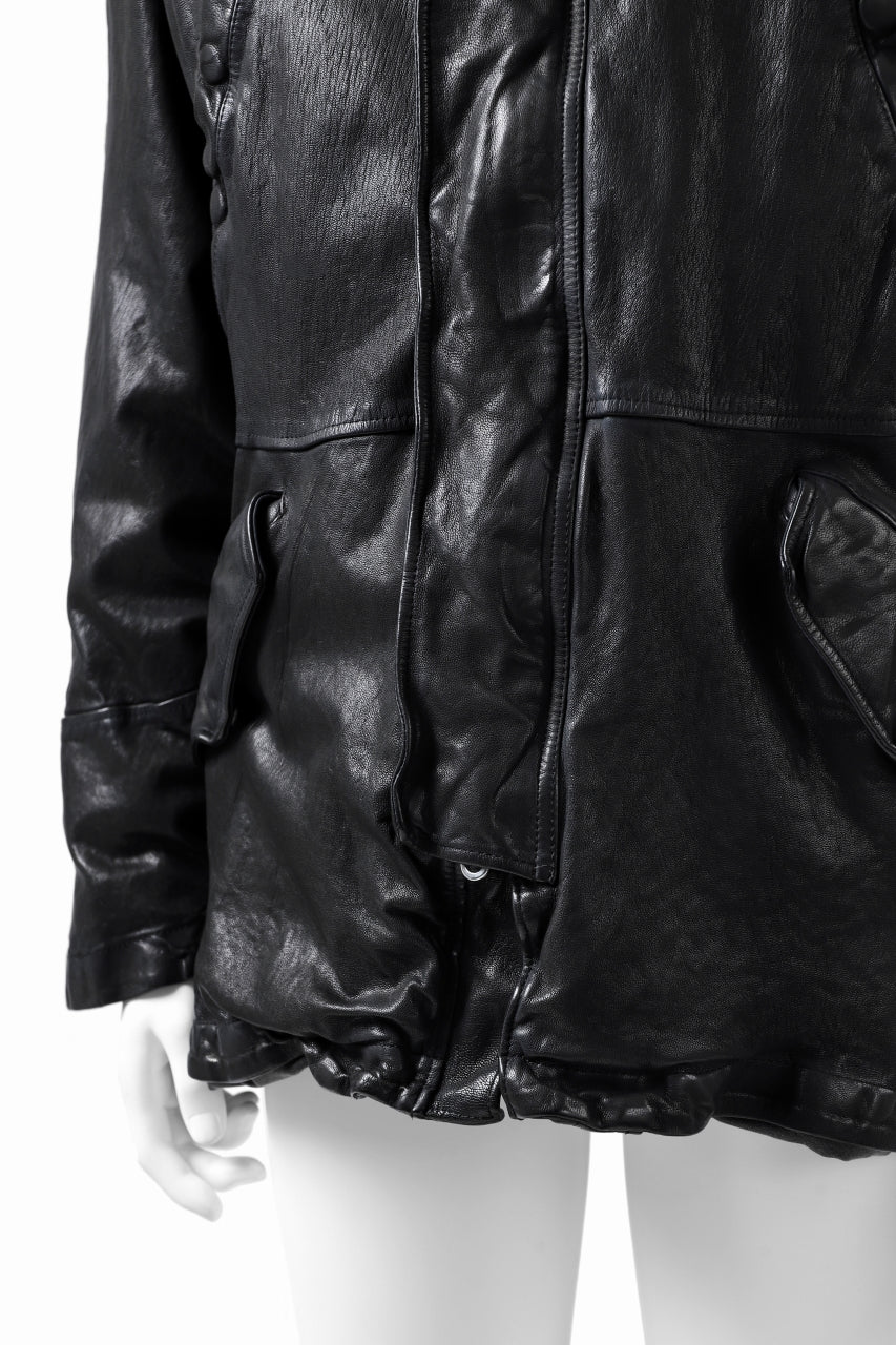 Load image into Gallery viewer, ISAMU KATAYAMA BACKLASH N-3B FLIGHT JACKET / GOAT LEATHER (GARMENT + SPRAY DYED BLACK)
