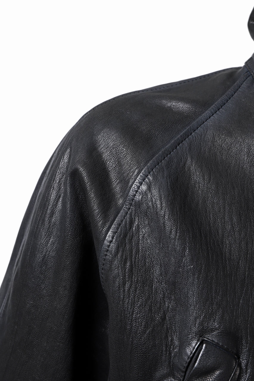 Load image into Gallery viewer, ISAMU KATAYAMA BACKLASH N-3B FLIGHT JACKET / GOAT LEATHER (GARMENT + SPRAY DYED BLACK)