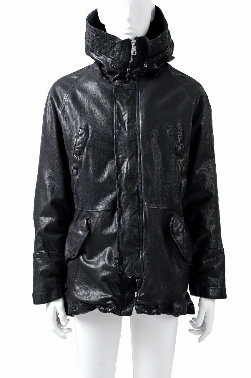 Load image into Gallery viewer, ISAMU KATAYAMA BACKLASH N-3B FLIGHT JACKET / GOAT LEATHER (GARMENT + SPRAY DYED BLACK)