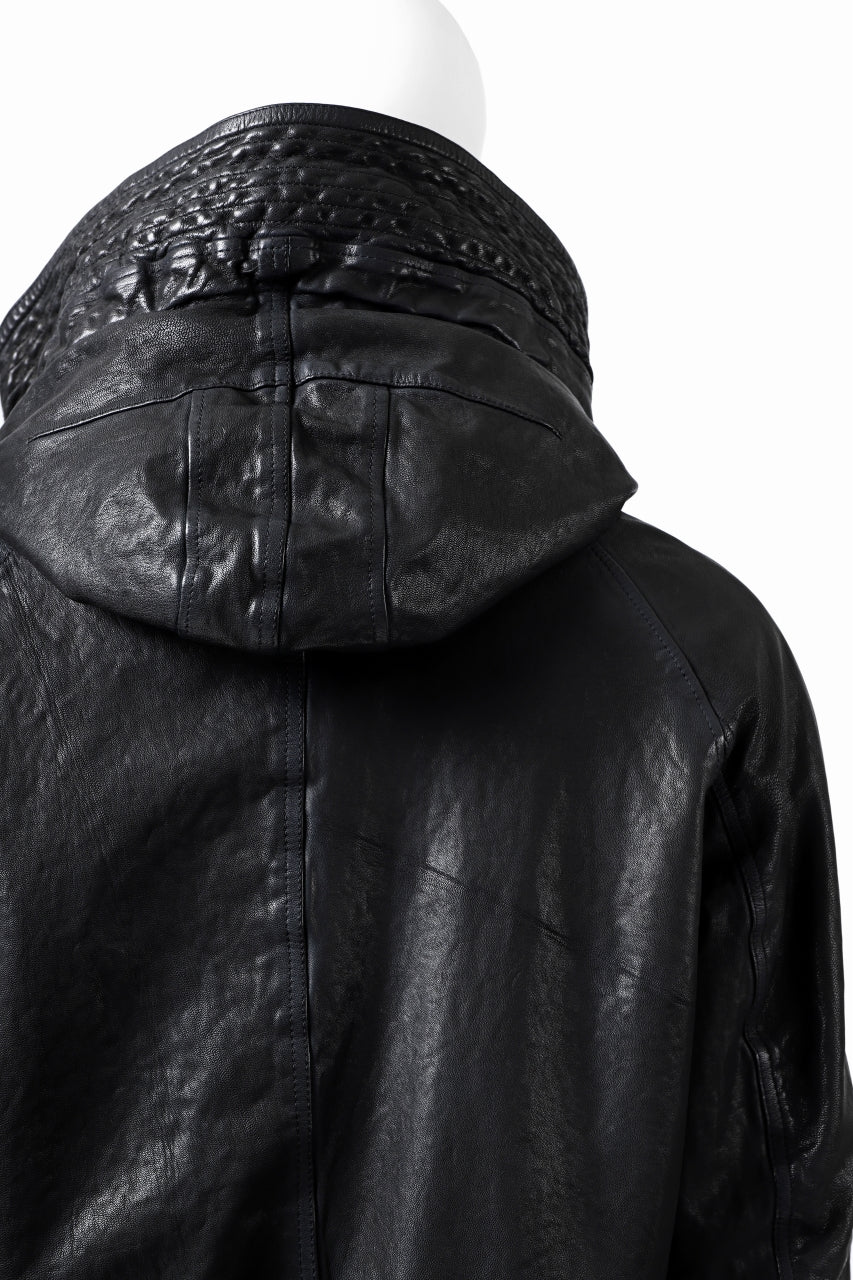Load image into Gallery viewer, ISAMU KATAYAMA BACKLASH N-3B FLIGHT JACKET / GOAT LEATHER (GARMENT + SPRAY DYED BLACK)