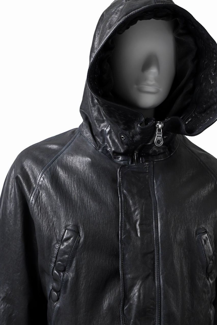 Load image into Gallery viewer, ISAMU KATAYAMA BACKLASH N-3B FLIGHT JACKET / GOAT LEATHER (GARMENT + SPRAY DYED BLACK)