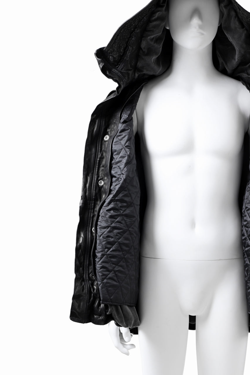 Load image into Gallery viewer, ISAMU KATAYAMA BACKLASH N-3B FLIGHT JACKET / GOAT LEATHER (GARMENT + SPRAY DYED BLACK)