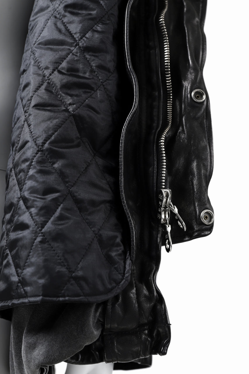 Load image into Gallery viewer, ISAMU KATAYAMA BACKLASH N-3B FLIGHT JACKET / GOAT LEATHER (GARMENT + SPRAY DYED BLACK)