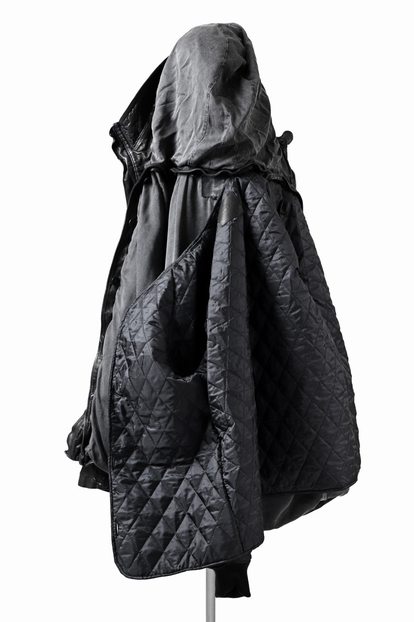 Load image into Gallery viewer, ISAMU KATAYAMA BACKLASH N-3B FLIGHT JACKET / GOAT LEATHER (GARMENT + SPRAY DYED BLACK)