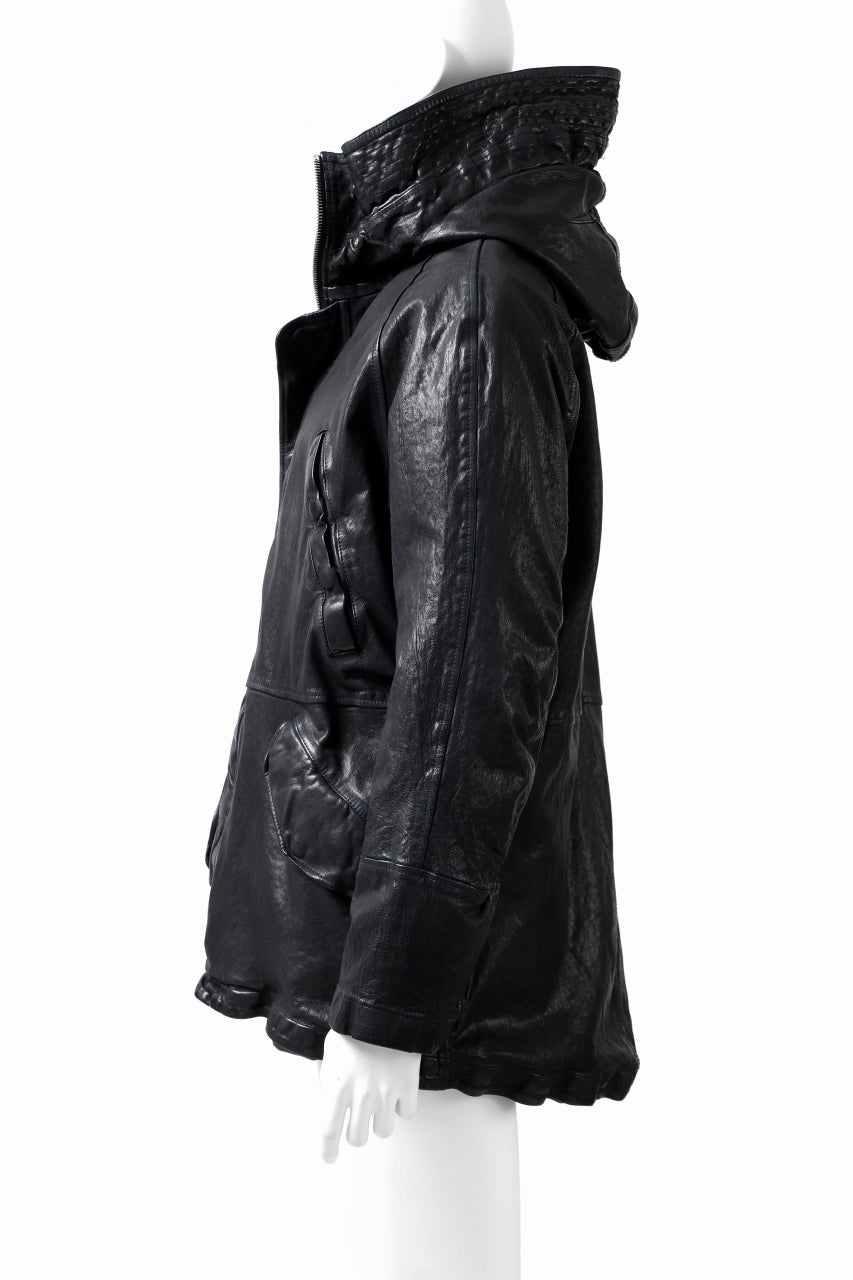 Load image into Gallery viewer, ISAMU KATAYAMA BACKLASH N-3B FLIGHT JACKET / GOAT LEATHER (GARMENT + SPRAY DYED BLACK)
