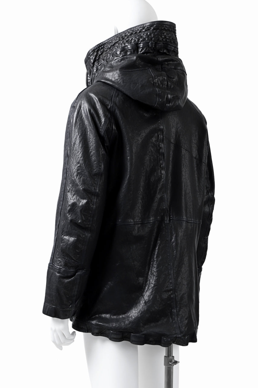 Load image into Gallery viewer, ISAMU KATAYAMA BACKLASH N-3B FLIGHT JACKET / GOAT LEATHER (GARMENT + SPRAY DYED BLACK)