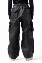 Load image into Gallery viewer, ISAMU KATAYAMA BACKLASH CARGO PANTS / GOAT LEATHER (GARMENT+SPRAY DYED / BLACK)