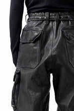 画像をギャラリービューアに読み込む, ISAMU KATAYAMA BACKLASH CARGO PANTS / GOAT LEATHER (GARMENT+SPRAY DYED / BLACK)