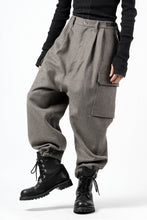 Load image into Gallery viewer, ISAMU KATAYAMA BACKLASH LOW CROTCH CARGO PANTS / CASHMERE WOOL MELTON (BLACK)