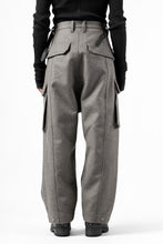 Load image into Gallery viewer, ISAMU KATAYAMA BACKLASH LOW CROTCH CARGO PANTS / CASHMERE WOOL MELTON (BLACK)