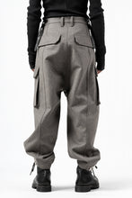 Load image into Gallery viewer, ISAMU KATAYAMA BACKLASH LOW CROTCH CARGO PANTS / CASHMERE WOOL MELTON (BLACK)
