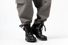 Load image into Gallery viewer, ISAMU KATAYAMA BACKLASH LOW CROTCH CARGO PANTS / CASHMERE WOOL MELTON (BLACK)