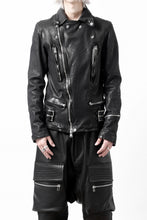 Load image into Gallery viewer, ISAMU KATAYAMA BACKLASH DOUBLE RIDERS JACKET - LIGHTNING / GARMENT WASHED JP CALF (BLACK)