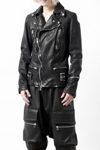 Load image into Gallery viewer, ISAMU KATAYAMA BACKLASH DOUBLE RIDERS JACKET - LIGHTNING / GARMENT WASHED JP CALF (BLACK)